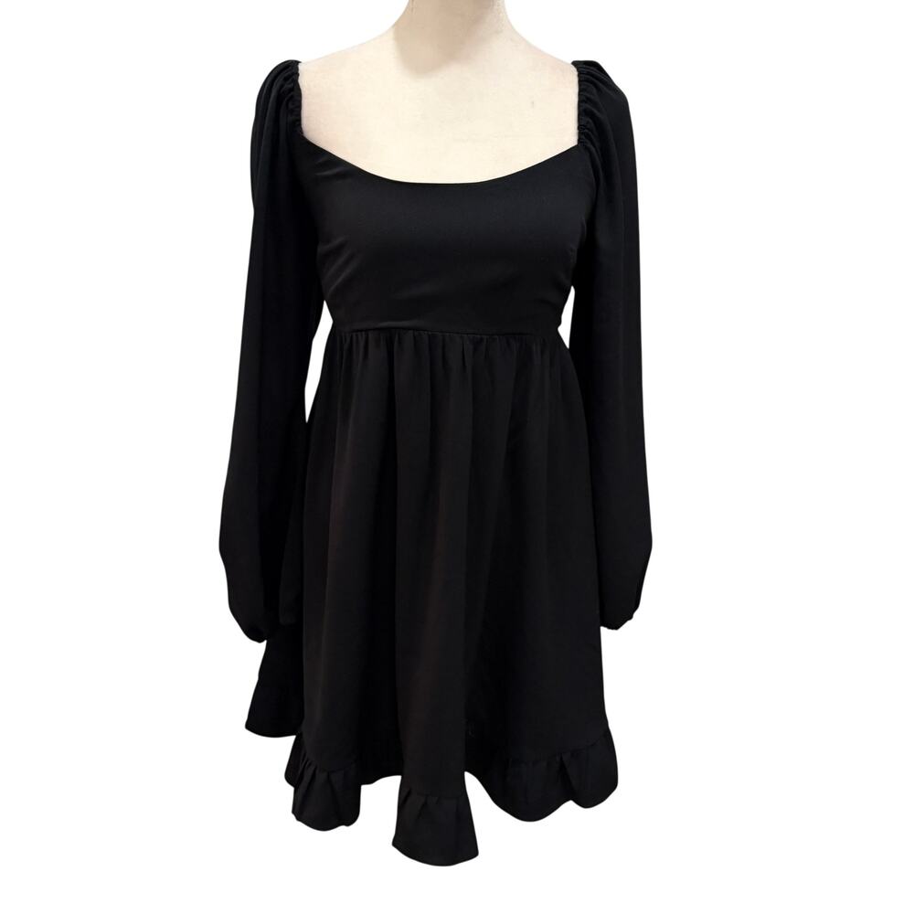 Abercrombie NWT Black Fit and Flare Short Ruffled Dress Womens Size Small NEW